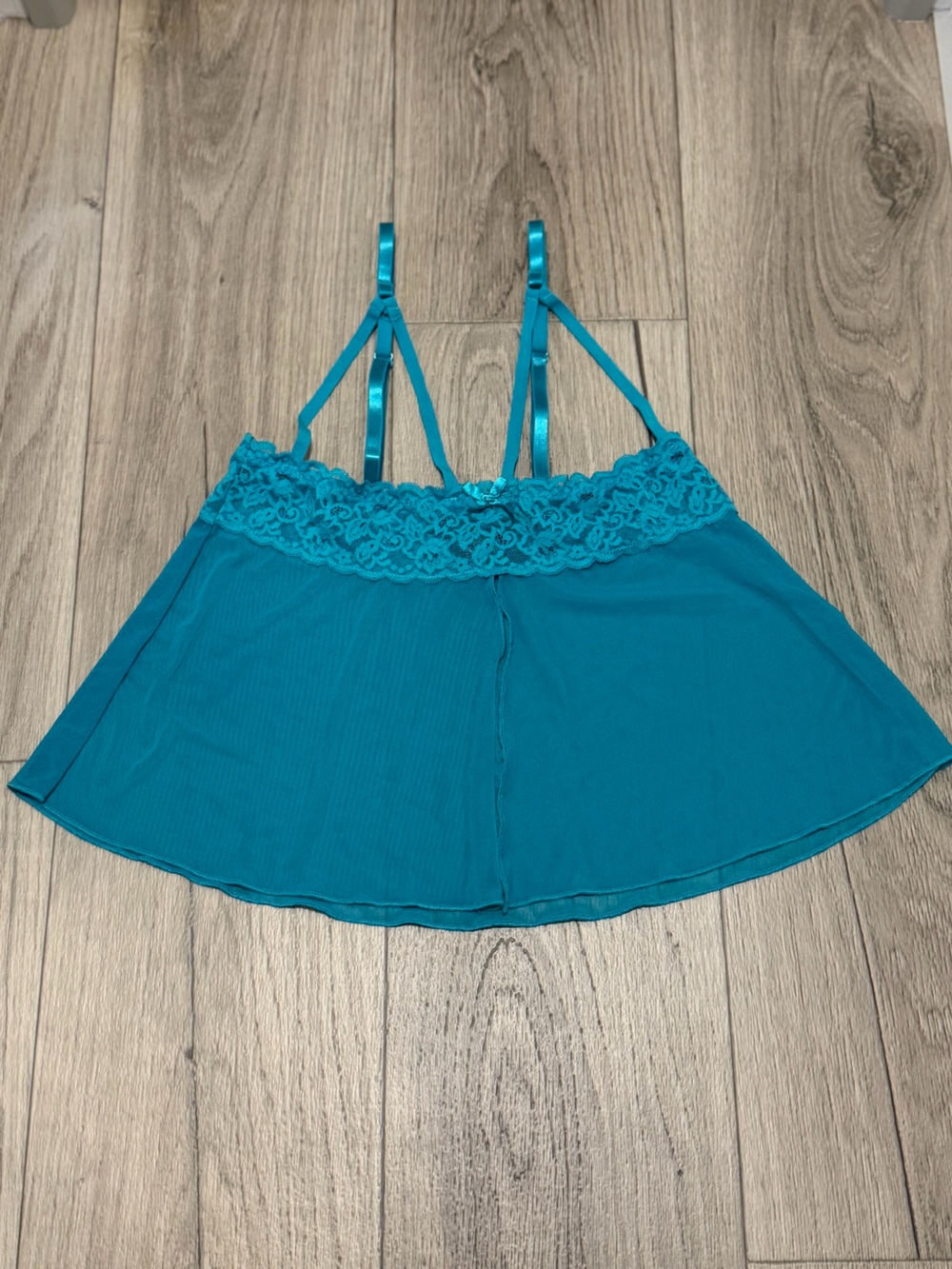 VIP Collection lighter blue /Tealish Lace-Trim Women's Camisole